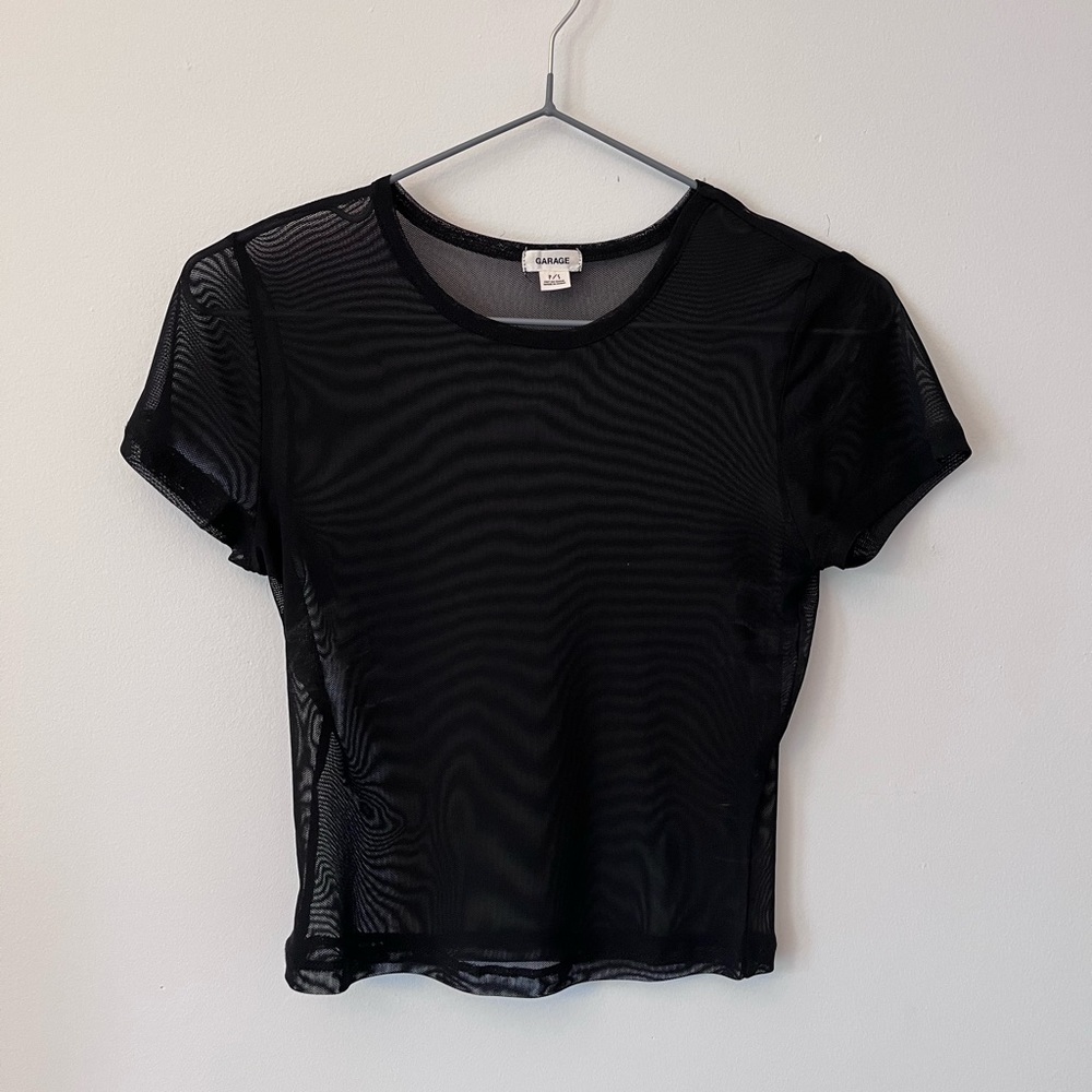 Short-sleeved Mesh Top